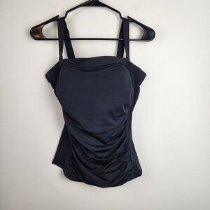 Lands' End black tankini sz  8 DD women  removable straps swim swimwear